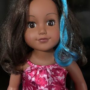 My Life 18" Doll, Brunette Hair w/ Blue Highlight and brown eyes